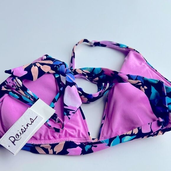 RAISINS Juniors' Miami Printed Bikini Top size XL SWIMSUIT - Picture 10 of 10